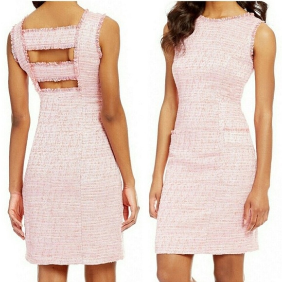 Adrianna Papell Onassis Tweed Trimmed Shift Dress NWT